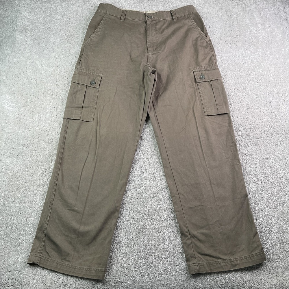 Vintage Arizona‎ Jeans Pants Mens 34x32 Brown Cargo Utility Baggy Twill Skater